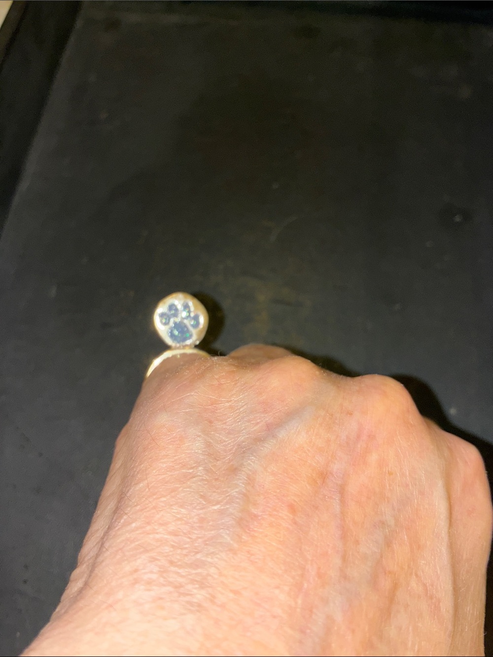 Blue Paw Print Accent Ring - Women Jewelry
